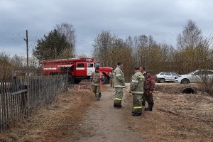 Устьянские добровольцы потушили пожар и отстояли дом