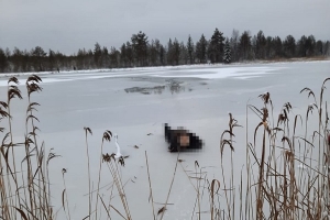 Лыжник замерз насмерть, провалившись под лед на озере