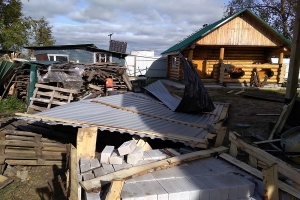 Последствия штормового ветра устраняют в Котласском районе