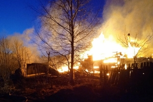 Два дома и баня сгорели у семьи из Вельского района