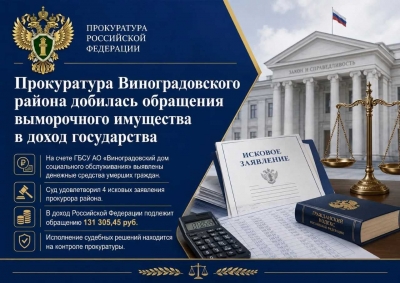 Прокурором Виноградовского района приняты меры к обращению в доход государства выморочного имущества